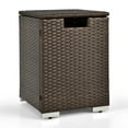 thumbnail image 2 of Costway 16'' Rattan Propane Tank Cover Hideaway Side Table 20 lbs Propane Gas Holder Brown, 2 of 10
