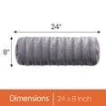 thumbnail image 2 of Cheer Collection Set of 2 Faux Fur Bolster Pillow, Gray, 2 of 5