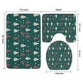 thumbnail image 3 of Dark Green Christmas Tree Pattern Bathroom Rugs Sets 3 Piece,Toilet Cover Set,Absorbent Non Slip Bathroom Mats Sets with U-Shaped Contour Rug Toilet Rug Set, 3 of 5