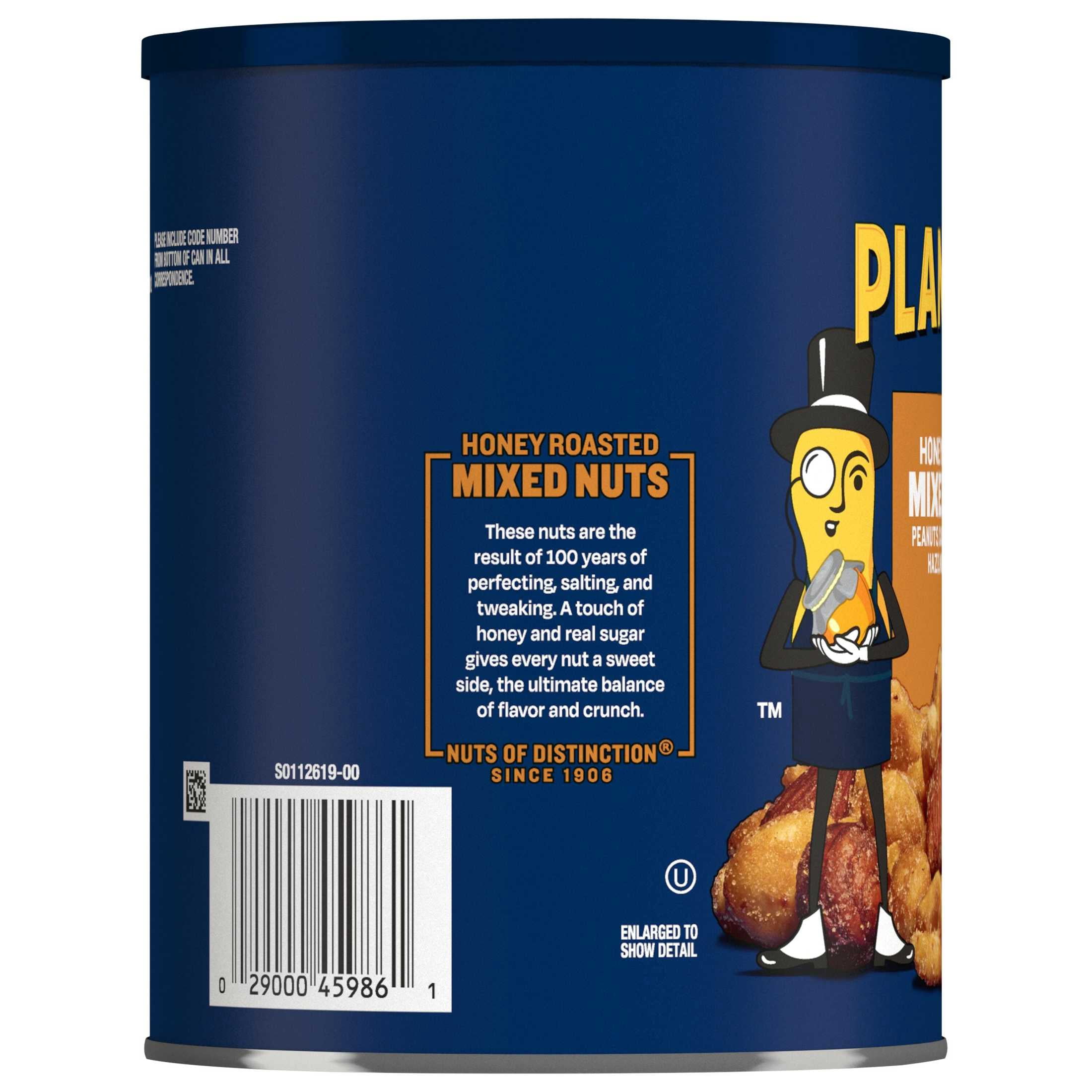 PLANTERS Honey Roasted Mixed Nuts, Party Snacks, Plant-Based Protein, 15 oz Steel Can