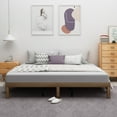 thumbnail image 2 of King Wood Platform Bed Frame, Minimalist Mattress Foundation with Solid Wood, Heavy Duty Wood Slat Support, Without Headboard, Easy Assembly, No Box Spring Needed, Natural, 2 of 8