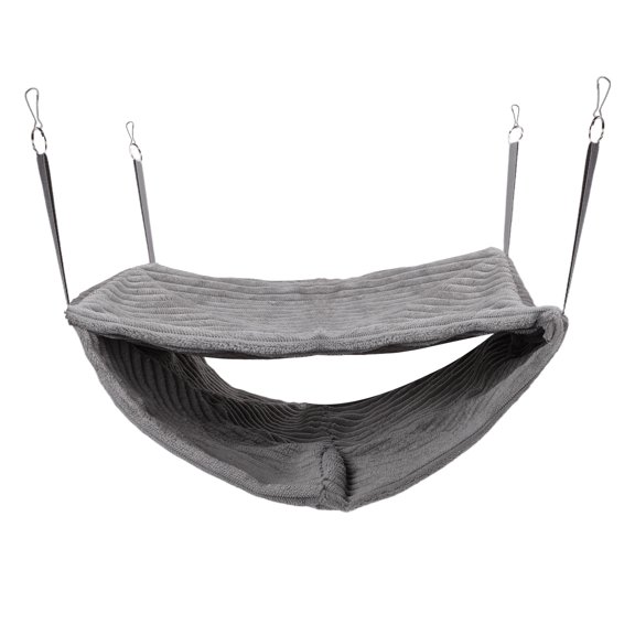Unique Bargains Ferret Hammock Hanging Tunnel Bed for Cage Fit Rats Ferret Bed Ferret Cage Accessories Rat Hammocks Gray