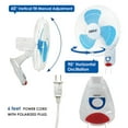 thumbnail image 2 of 16” 3-Speed Oscillating Wall-Mount Fan with Adjustable Tilt, Metal Grills, 90-Degree Oscillation - Wall Fan, 2 of 6