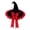 Red, variant on Womens Witch Hat with Organza Trim and Ribbon Tails, Wide Brim Pointed Cone Costume Hat, Wizard Headwear for Halloween Party Dress Up Cosplay Black