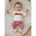 thumbnail image 3 of BemeyourBBs Toddler Baby Boy Girl Valentine Day Outfits Little Love Letter Embroidery Long Sleeve Pullover Sweatshirt Tops + Pants Set, 3 of 9