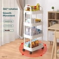 thumbnail image 5 of Rolling Multi-Tier Storage Cart: 2-5 Tier Organizer for Kitchen, Living Room & Office (Black/White), 5 of 7