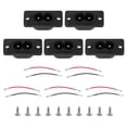 thumbnail image 1 of C8 Panel Mount Plug Adapter AC 250V 6A 2P IEC Plug Power W 2 Wire 5pcs with Screws, 1 of 4