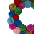 thumbnail image 2 of Northlight 11.5" Multi-Color Bohemian Christmas Pom Pom Wreath, 2 of 2