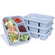thumbnail image 1 of 4 paquetes de preparación de comidas sin Bpa Contenedores de plástico para el almuerzo azul Afortunado Sencillez, 1 of 5