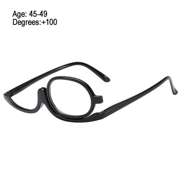 Uscallm Rotatable Foldable Bifocal Reading Glasses for Women, Hands-Free Makeup Application Glasses, Single-Sided Cosmetic Eyewear, Adjustable Frame Magnifying Glasses for Makeup and Reading