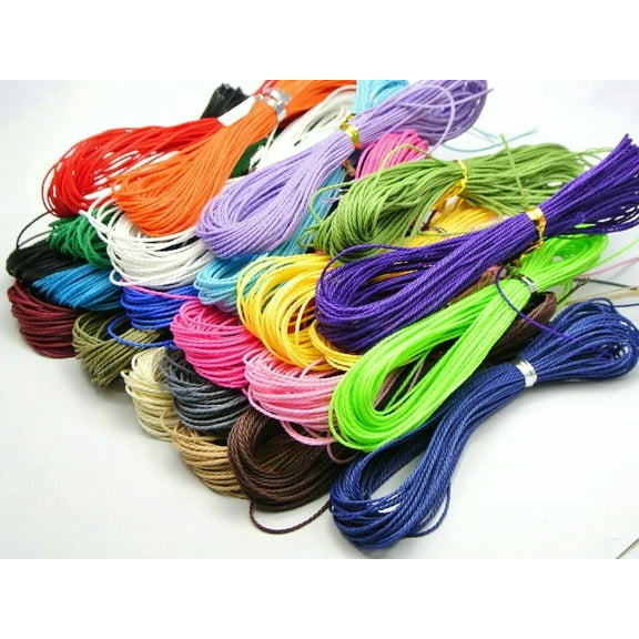 U8MO 200 Meters Waxed Polyester Twisted Cord String Thread Line 1mm 20 Color