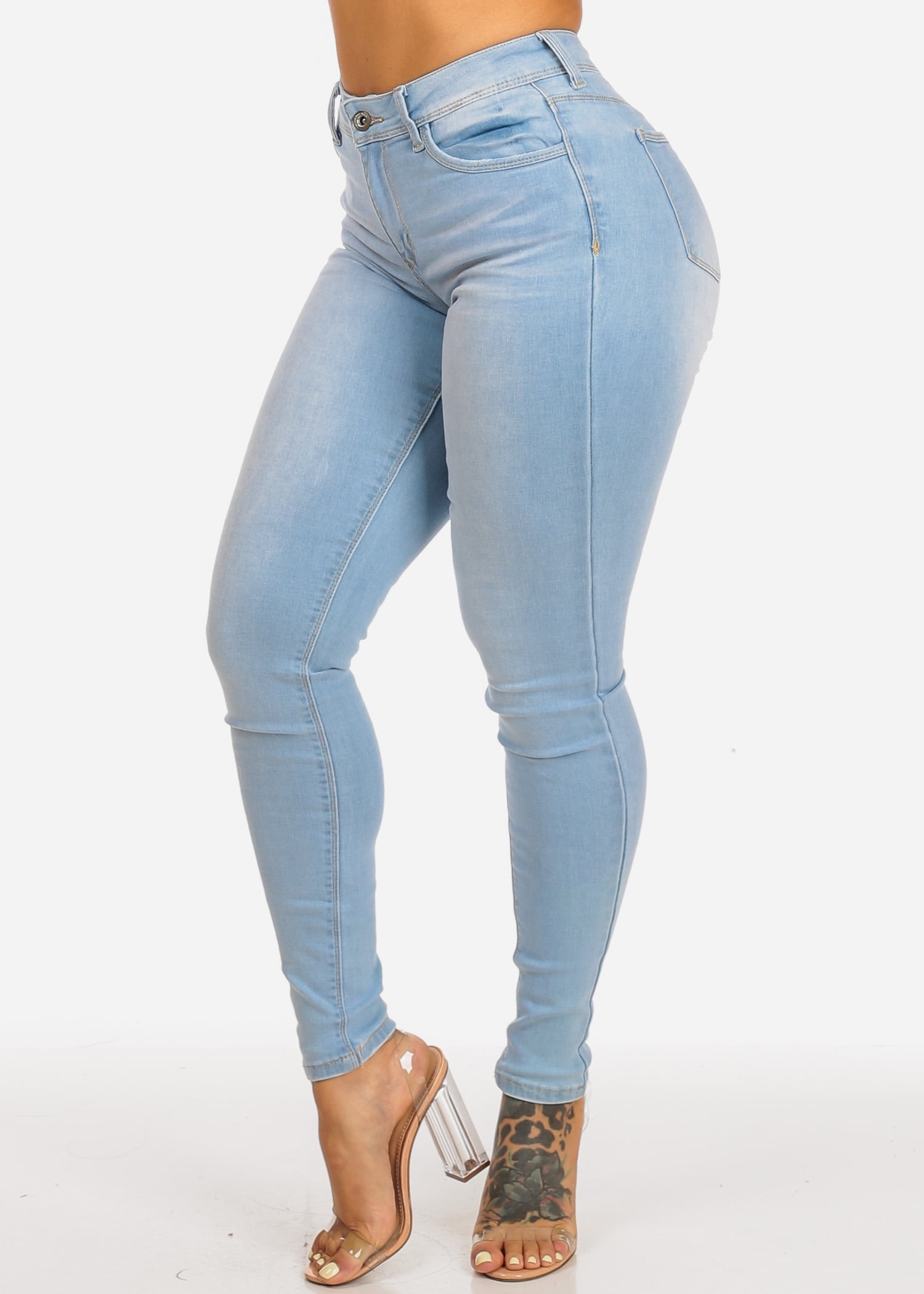 light colored jeggings
