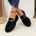 thumbnail image 4 of Miluxas Women's Suede Slip-On Penny Loafers with Metal Decoration Casual Round Toe Lightweight Moccasins Business Dress Boat Shoes Black 9(42), 4 of 8