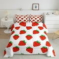 thumbnail image 2 of jejeloiu Cute Strawberry Queen Comforter Set,Kawaii Fruit Bedding Sets,Red White Bedding Comforter Set For Children,Ultra Soft Home Decor Reversible,3-Piece, 2 of 8