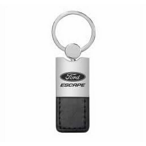 Ford Escape Duo Rectangular Leather Key Chain (Black)