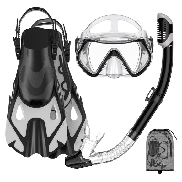 Set de Equipo para Snorkel ForShine con Máscara Secadora, Tubo de Respiración y Aletas Ajustables