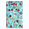 thumbnail image 1 of Metal Light Switch Plate Outlet Cover Colorful Floral Garden Wallpaper ROS035, 1 of 14