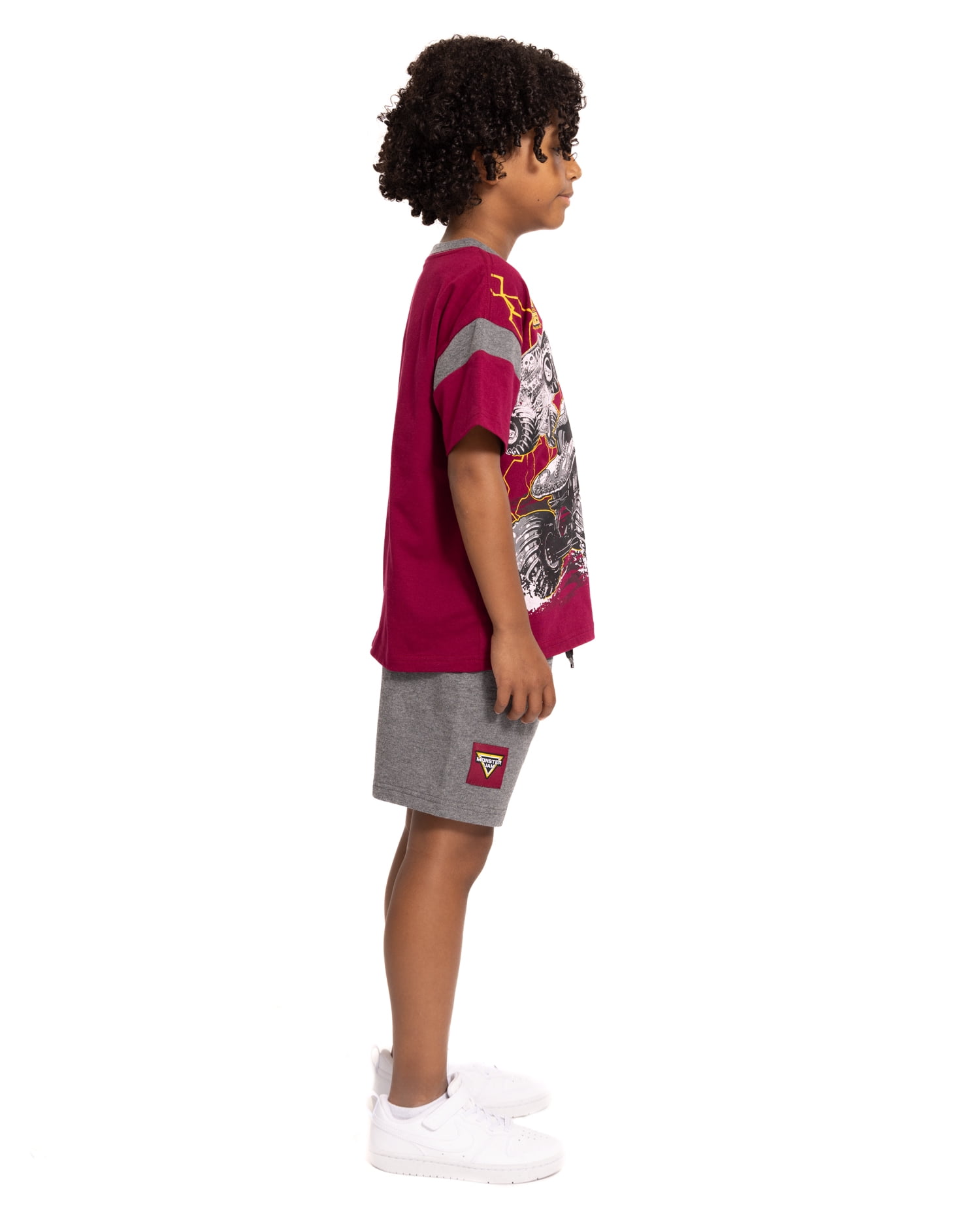 Monster Jam Boys Graphic Tee with Short Sleeves and Shorts Set, 2 Piece, Sizes 4-16