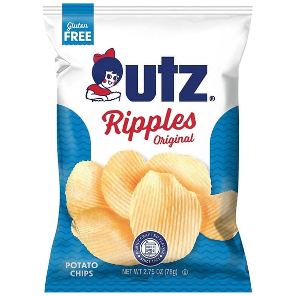 Utz Ripples Potato Chips Original 2.75 oz Pack of 2