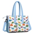 thumbnail image 2 of Teacher Tote Bag,Colorful Dinosaur Assortment Pattern Teacher Utility Tote Bag,Large Work Tote Bags for Women with Multiple Pockets,Top Zipper Closure,13.8x10.6x6.7 Inch, 2 of 5