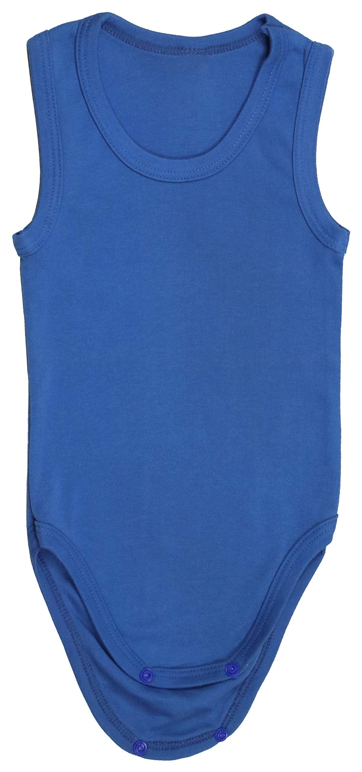 ToBeInStyle Boy's Pack of 4 Ultra-Soft Cotton Baby Tank Top Bodysuits - Cool - 3-6 Months Old