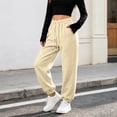 thumbnail image 2 of Axiiglly Sweatpants Women, Elastic Drawstring High Waisted Joggers with Pockets, Casual Slim Fit Workout Hiking Pants S-2XL, 2 of 10