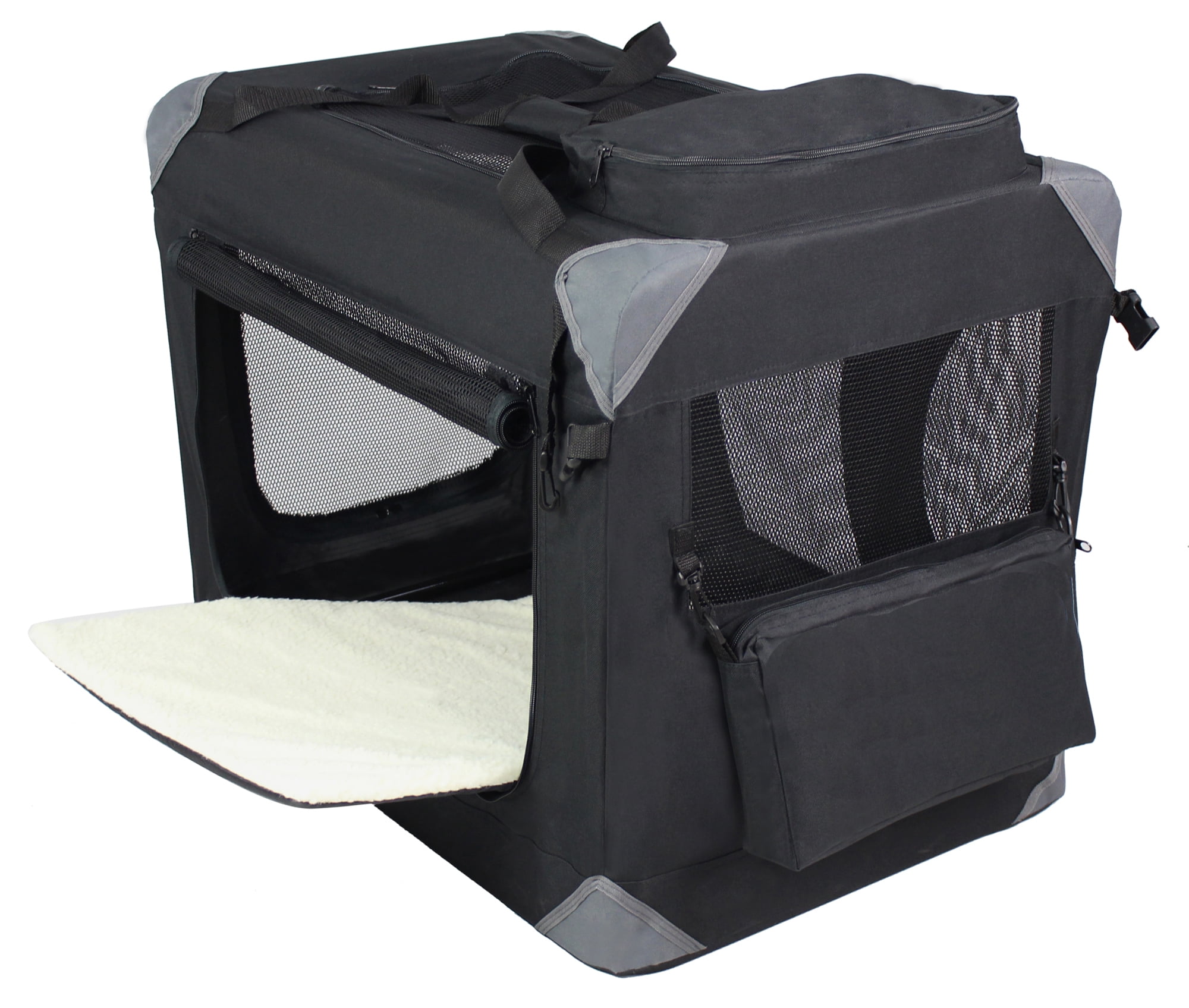 EliteField 3-Door Folding Soft Dog Crate with Carrying Bag and Fleece Bed (2 Year Warranty), Indoor & Outdoor Pet Home