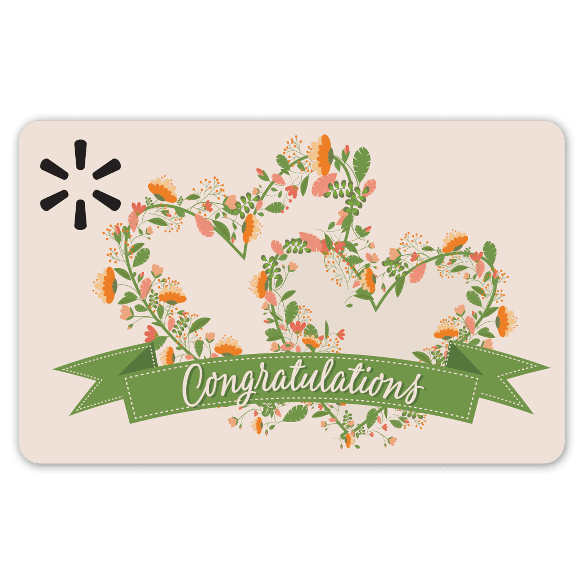 Flower Hearts & Congrats Banner Walmart Gift Card