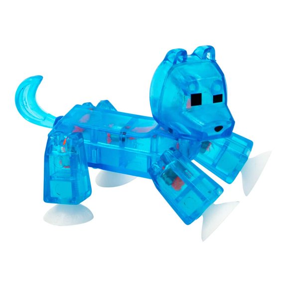 Stikbot Pets Collectible Action Figures, Bulldog, Cat, Dog, Monkey, Clear Blue, for Ages 4+