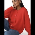 thumbnail image 2 of Suéteres Tipo Cárdigan con Botones para Mujer, de Larga, Cuello Redondo, de Punto Suave y Holgado, para Otoño. Rojo L, 2 of 8