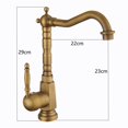 thumbnail image 3 of Bronze Faucet Retro Washbasin Mixer Tap Kitchen Sink Faucet Hot and Cold Water Adjustable with 3/8 Hose, 3 of 5