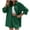 Green, variant on LYXSSBYX 2 Piece Outfit for Women Fall Women's Solid Turndown Collar Long Sleeve Shirt Blouse Shorts Pants Set