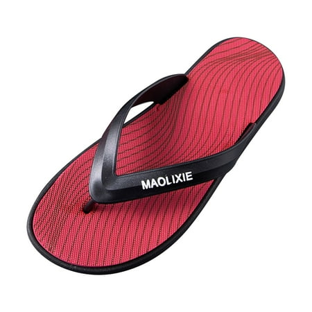 

Fsqjgq Men Flip Flop Men Sandals Flip Flops Fashion Casual Personality Slippers Comfortable Wear Breathable Slippers Mens Flip Flops with Opener Red 44