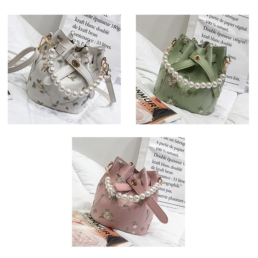 Handbag Purse Fashion Casual Imitated Pearl Shoulder Bag with Clutch Bag Walmart