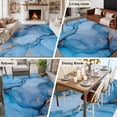 thumbnail image 5 of 8'x10' Area Rugs, Blue Marble Indoor Outdoor Area Rug for Living Room Bedroom, Modern Abstract Ombre Marble Ink Painting Washable Bathroom Rugs Kitchen Floor Carpet Mats Home Decor Aesthetic, 5 of 8