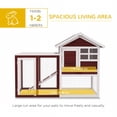 thumbnail image 3 of 48" Weatherproof Wooden Rabbit Hutch Bunny Cage Small Animal House with Slant Roof And Screened Outdoor Run, Brown, 3 of 7