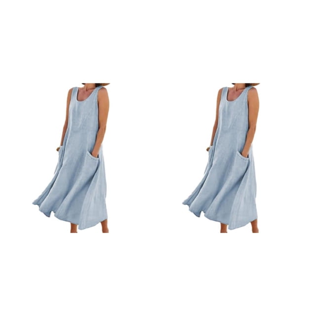 Vestido de verano sin mangas boho Minnieouse Azul cielo/XXXL 2Conjunto