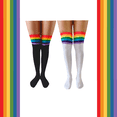 thumbnail image 1 of Calcetas extra largas Mauya Orgullo LGBT Arcoiris Pride Negro 1 Par, 1 of 5