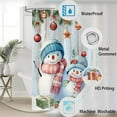 thumbnail image 4 of Merry Christmas Shower Curtain, Snowman Xmas Pine Trees New Year Holiday Winter Snowflake Wood Board Shower Curtains Decor for Bathroom Set, Fabric Cloth Waterproof with 12 Hooks, 72x72 Inch, 4 of 6