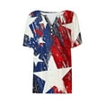 thumbnail image 5 of jobturf Henley Shirts for Women 4th of July Trendy Patriotic Tops V Neck Short Sleeve Graphic Tees Holiday Party Summer Blouses S-3XL, 5 of 5