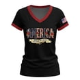 thumbnail image 7 of Outfmvch 4th of July Shirts V Neck Tee T Shirts Usa Shirt America Print Causal Tee 250 Anniversary Usa Shirt Independence Day Usa Shirts for Women Graphic T Shirts Independence Day Tshirt Black 3XL, 7 of 7