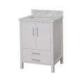 thumbnail image 5 of California 24" Bathroom Vanity with White Cabinet and Carrara Marble Top, 5 of 6