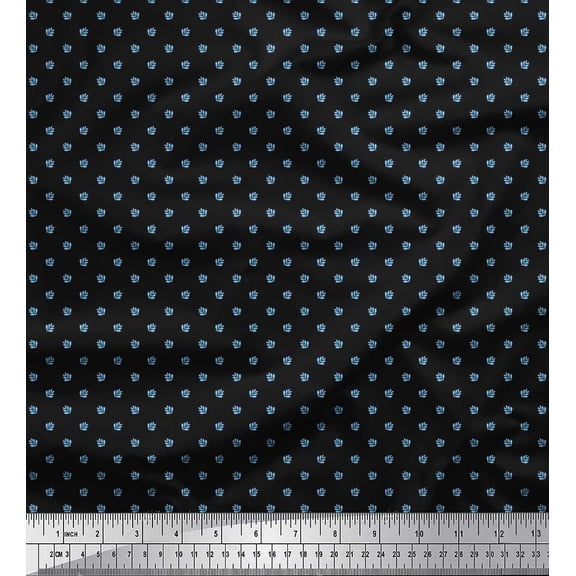 Soimoi Cotton Duck Fabric Artistic Leaves Printed Fabric 1 Yard 42 Inch Wide
