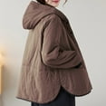 thumbnail image 6 of Barn Jackets for Women Button Up Hooded Jacket Thick Padded Coat Causal Side Split Coats Fall Winter Lightweight Warm Outerwear with Big Pockets, 6 of 6