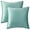 Light Blue, variant on REGALWOVEN Set of 2 Velvet Throw Pillow Covers Decorative Solid Cushion Covers for Sofa Camel 16" x 16"
