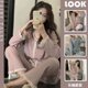 thumbnail image 1 of Conjuntos de pijama de encaje para mujer, ropa de dormir de manga larga, pantalones de Piiama, traje coreano de 2 piezas, ropa de noche con bolsillo y botones para el hogar, Otoño, 2023, 1 of 4