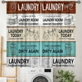 thumbnail image 4 of Laundry Room Curtains,Rustic Wash Dry Quotes Words Wooden Teal Brown Funny Fun Country Rural Curtains for Living Room Kitchen Bathroom Drape Treatment 2 Panel,42X54 Inch, 4 of 6