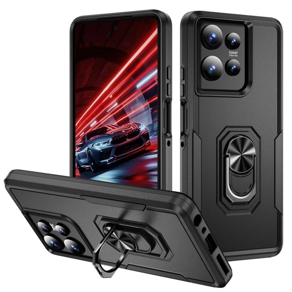 Heavy Duty Phone Case compatible with Motorola Moto G Stylus 5G 2025 and 2026, 360 Rotation Metal Ring Holder, Magnetic Car Mount, Shockproof Rugged Full Body Dust Drop Proof Cover