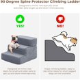 thumbnail image 4 of Dog Stairs for Bed 13.5''H, 3-Step Pet Stairs for Small Dogs & Cats, Sturdy Pet Steps with Non-Slip Bottom, Functional Portable Dog Ramp for Couch/Chair/Sofa/Car, with Storage Pocket, Grey, 4 of 11