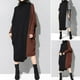 thumbnail image 4 of Vestido de otoño-invierno de gran tamaño con cuello alto medio, estilo vintage, con retazos, manga larga, murciélago, informal, 4 of 4